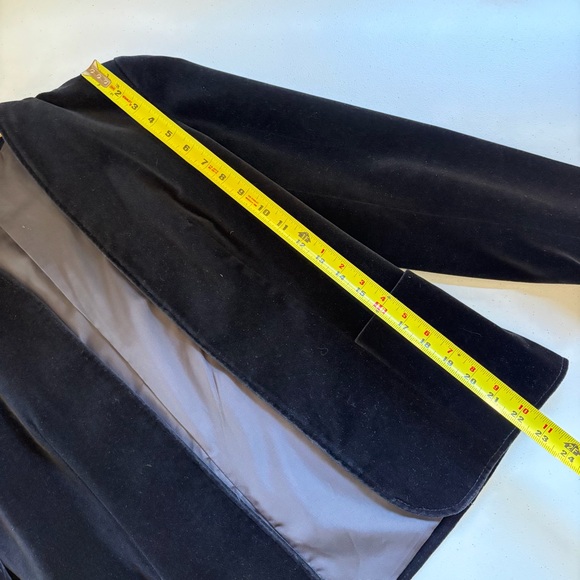 Vintage 1980s 1990s Black Velvet Blazer Size Medium Whimsigoth Fairy Goblincore - Picture 9 of 10